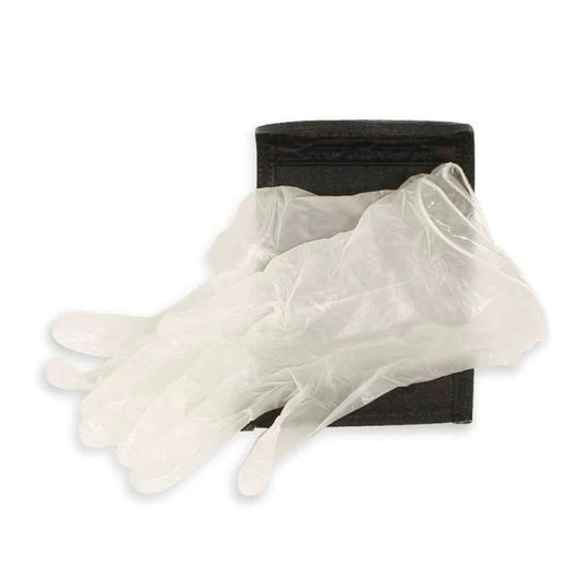 Tasmanian Tiger Glove Pouch with room for two pairs of latex gloves. Can be carried horizontally or vertically Space for one pair of leather tactical gloves With hook-and-loop fastening for 30 mm to 55 mm belt and coupling systems - shown open - black | Ships from Melbourne