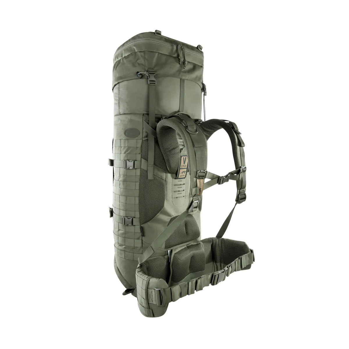 Back three-quarter view from the other side of the Tasmanian Tiger Base Pack 60 FO in olive | TT8846.331